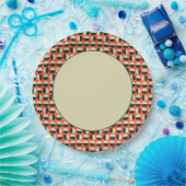 Assiettes En Carton Point rouge noir rétro Soixante Motif (Fête)