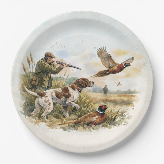 Assiettes En Carton Pointer allemand de chasse (Devant)