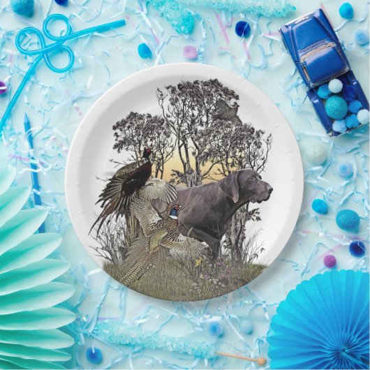 Assiettes En Carton Pointeur à poils courts allemand (Fête)