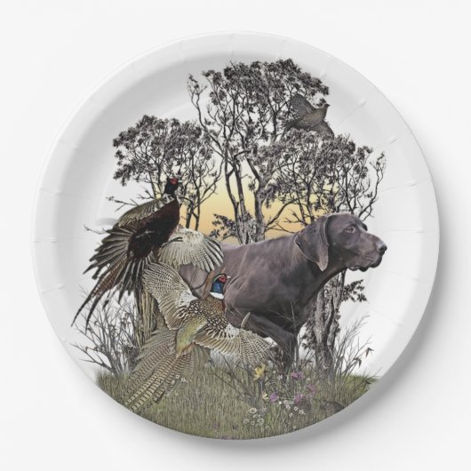 Assiettes En Carton Pointeur à poils courts allemand (Devant)