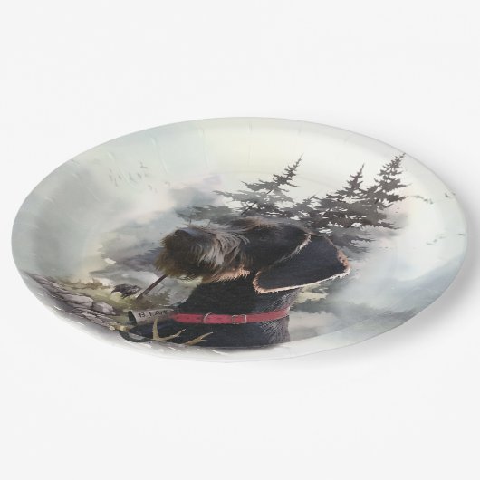 Assiettes En Carton Pointeur À poils durs allemand, GWP (Angle)