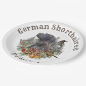 Assiettes En Carton Pointeur à pois courts allemand en papier plat d'h (Angle)