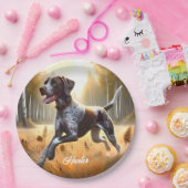 Assiettes En Carton Pointeur court allemand en cours d'exécution (Fête)