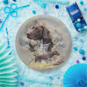 Assiettes En Carton Pointeurs allemands à poils courts (Fête)