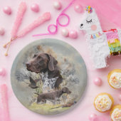 Assiettes En Carton Pointeurs allemands à poils courts (Fête)