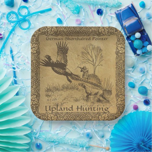 Assiettes En Carton Pointeurs germains, chasse en haut (Fête)