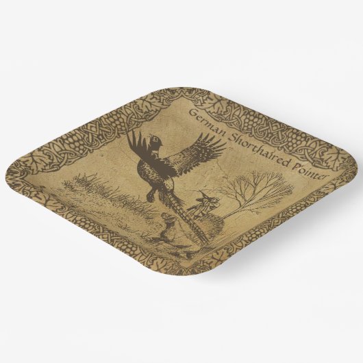 Assiettes En Carton Pointeurs germains, chasse en haut (Angulaire)