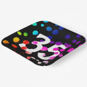 Assiettes En Carton Points arc-en-ciel du 35e anniversaire en noir (Angulaire)