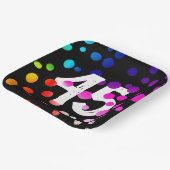 Assiettes En Carton Points arc-en-ciel du 45e anniversaire en noir (Angulaire)