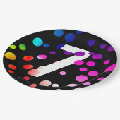 Assiettes En Carton Points arc-en-ciel du 7e anniversaire (Angle)