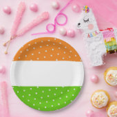 Assiettes En Carton Points blancs amusants Lumineux Tropical Lime Oran (Fête)