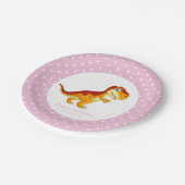 Assiettes En Carton Points blancs de la partie T Rex Gold de Dinosaur (Angle)