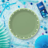 Assiettes En Carton Points blancs Deux tons de vert (Fête)