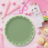 Assiettes En Carton Points blancs Deux tons de vert (Fête)