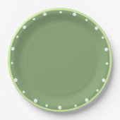 Assiettes En Carton Points blancs Deux tons de vert (Devant)