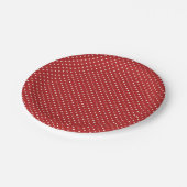 Assiettes En Carton Points blancs sur surface composée rouge (Angle)