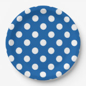 Assiettes En Carton Points Bleus Et Blancs (Devant)