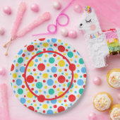Assiettes En Carton Points Colorés (Fête)