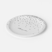 Assiettes En Carton Points Confetti Argent (Angle)
