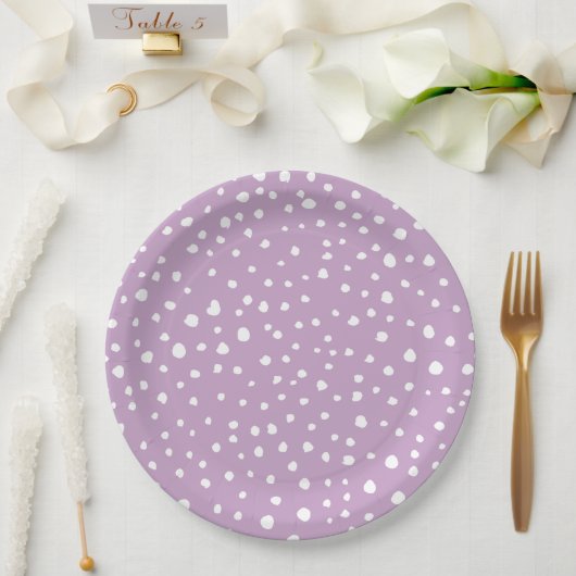 Assiettes En Carton Points Dalmatiens Lilac, Points Dalmatiens, Pots D (Mariage)