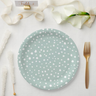 Assiettes En Carton Points Dalmatiens verts, Points Dalmatiens, Pots D