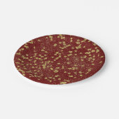 Assiettes En Carton Points de Confetti Gold Red Sparkle (Angle)