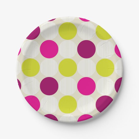 Assiettes En Carton Points de couleurs (Devant)