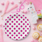 Assiettes En Carton Points de fuchsia (Fête)
