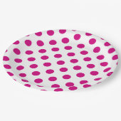 Assiettes En Carton Points de fuchsia (Angle)