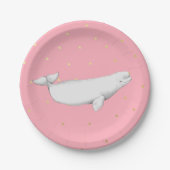 Assiettes En Carton Points D'Illustration De Baleine De Beluga Rose (Devant)