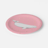 Assiettes En Carton Points D'Illustration De Baleine De Beluga Rose (Angle)
