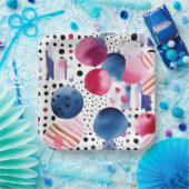 Assiettes En Carton Points et bandes 2 (Fête)