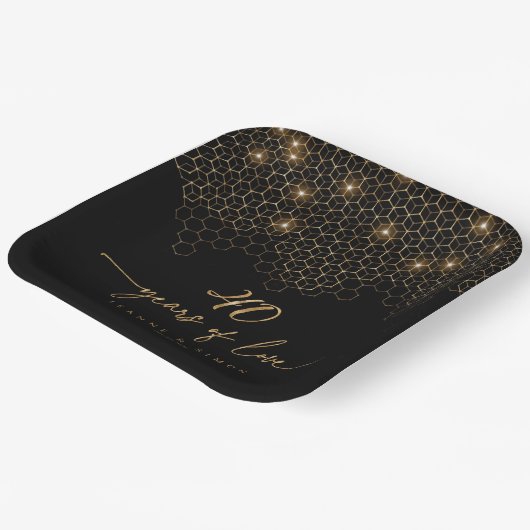 Assiettes En Carton Points forts Gold 40th Anniversary ID1165 (Angulaire)