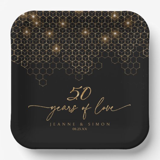 Assiettes En Carton Points forts Gold 50th Anniversary ID1165 (Recto)