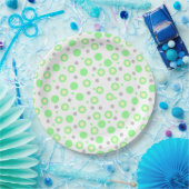 Assiettes En Carton Points géométriques vert menthe (Fête)