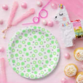 Assiettes En Carton Points géométriques vert menthe (Fête)
