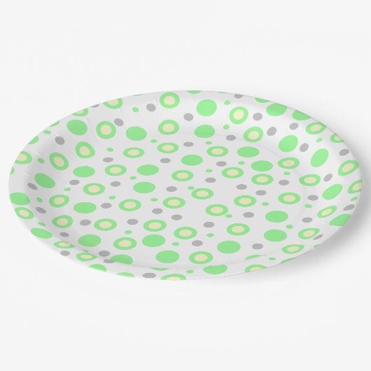 Assiettes En Carton Points géométriques vert menthe (Angle)