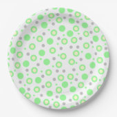 Assiettes En Carton Points géométriques vert menthe (Devant)