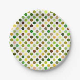 Assiettes En Carton Points jaunes et verts