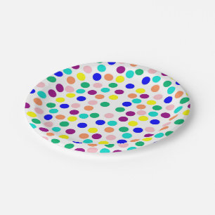 Assiettes En Carton Points multicolores