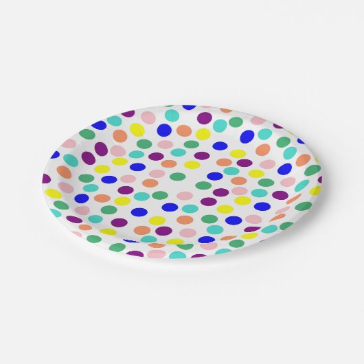 Assiettes En Carton Points multicolores (Angle)