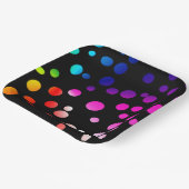 Assiettes En Carton Points néons en noir (Angulaire)