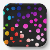 Assiettes En Carton Points néons en noir (Recto)