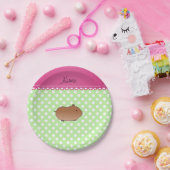 Assiettes En Carton Points nommés personnalisés de blanc de vert de (Fête)