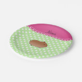 Assiettes En Carton Points nommés personnalisés de blanc de vert de (Angle)