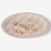 Assiettes En Carton Points ovales multi d'or reconnaissant - plaque à (Angle)