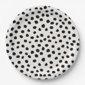 Assiettes En Carton Points posters de animaux Noir Et Blanc Dalmatie (Devant)