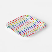Assiettes En Carton Points Rainbow Candy en blanc (Angulaire)