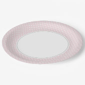 Assiettes En Carton Points roses et blancs (Angle)