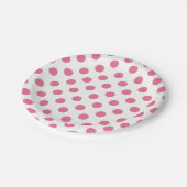 Assiettes En Carton Points roses et blancs (Angle)